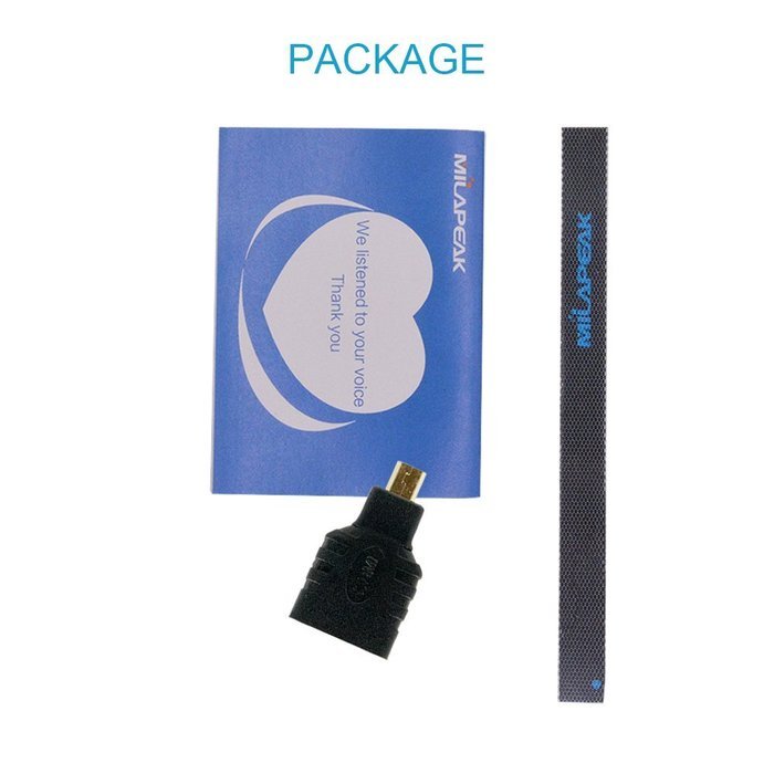 MILAPEAK (2 in 1) Mini-HDMI + Micro-HDMI Male to HDMI Female Adapter with Gold Plated, Black N13