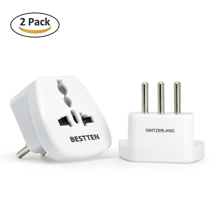 Bestten 3 Outlet Portable Travel Surge Protector with 2.4A Dual USB Charging Ports, 18in Cord, ETL Listed, White N70
