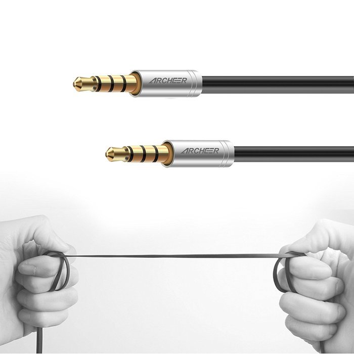Archeer 3.5mm Stereo Audio Cable 4-Pole Male to Male Extension Cord for Smartphone, Tablets, Headset, PC, Laptop... N4