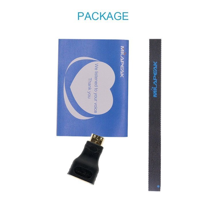 MILAPEAK (2 in 1) Mini-HDMI + Micro-HDMI Male to HDMI Female Adapter with Gold Plated, Black N15