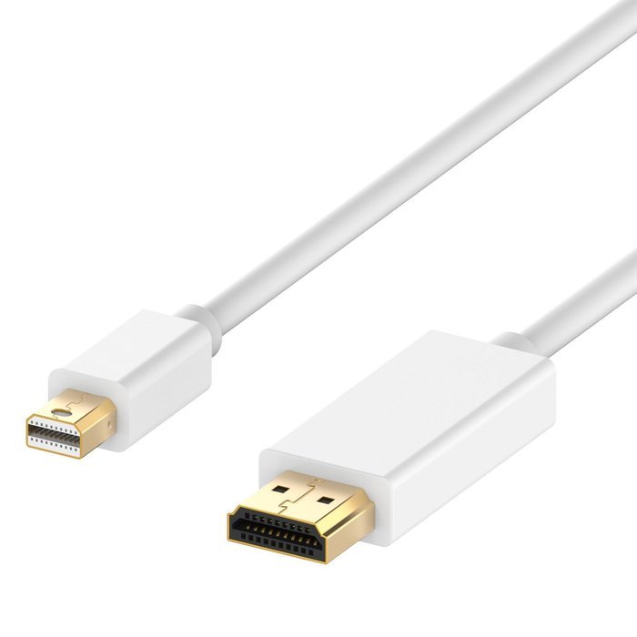 Mini DP to HDMI, Rankie 6FT Gold Plated Mini DisplayPort (Thunderbolt Port Compatible) to HDMI HDTV Cable (White... N4