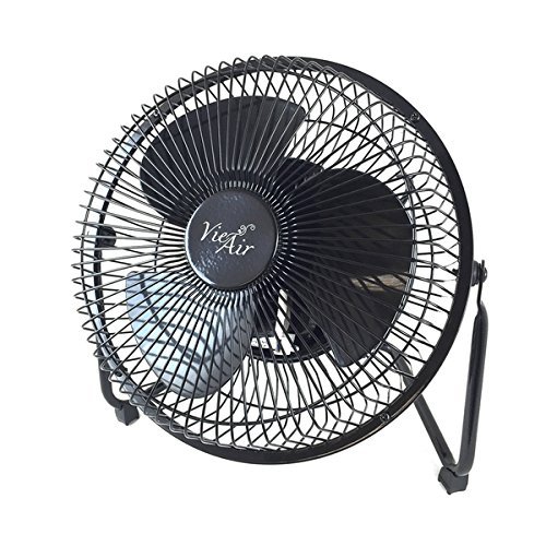 Vie Air Black Metal 8-inch High-velocity Desk and Floor Fan