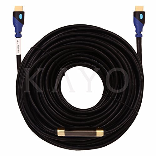 KAYO Hi-Speed HDMI1.4 Cable 75 FT with SIGNAL BOOSTER, Cable Tie & USB Charger, Soft Sleeve/ Supports Ethernet... N5
