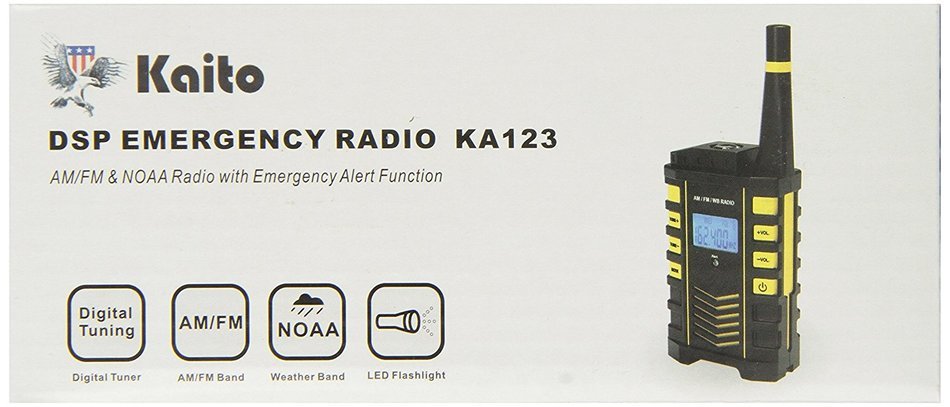 Kaito KA123 Digital AM/FM & NOAA Weather Radio with Alert & Flashlight N2