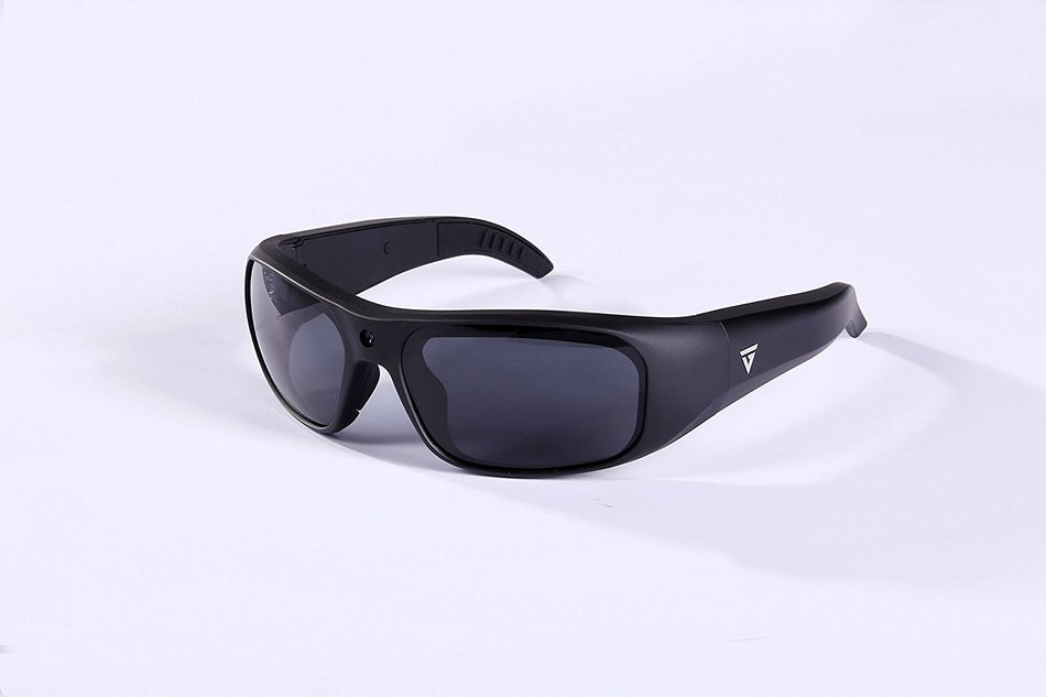 GoVision water-resistant black APOLLO 1080p slim design video recording sunglasses with UV lenses, built-in rechargeable...