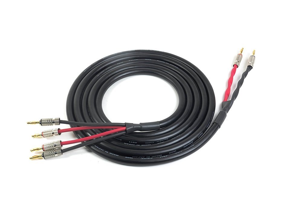 Canare 4S11 Bi-Wire Professional Speaker Cable | Premium Banana Plugs | 10 Feet | 10 Ft.