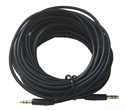 3.5 mm Male to Male Stereo Audio Cable, 30 ft / 10 m, Gold Plated, Slim Connector, Nextronics