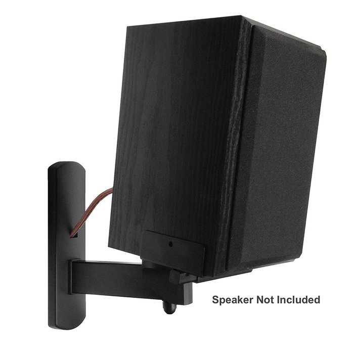Side Clamping Bookshelf Monitor Speaker Wall Mounts Bracket with Tilt and Swivel N4