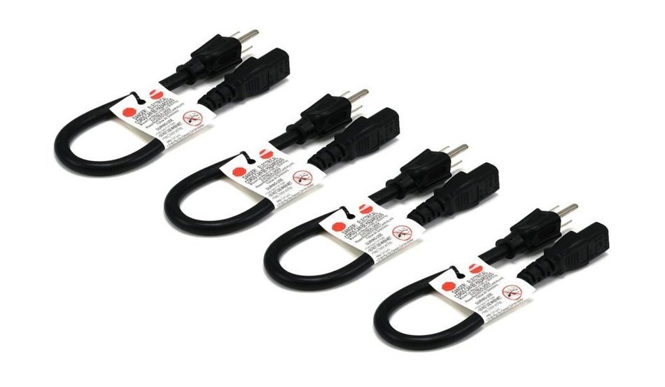 C&E 3 PCS, Power Cord Cable w/ 3 Conductor 14AWG PC Power Connector Socket (C13/5-15P) Black 1 Feet, CNE591452 N4