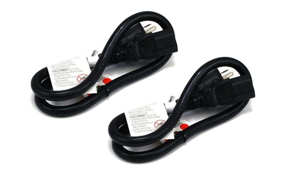 C&E 3 PCS, Power Cord Cable w/ 3 Conductor 14AWG PC Power Connector Socket (C13/5-15P) Black 1 Feet, CNE591452 N7