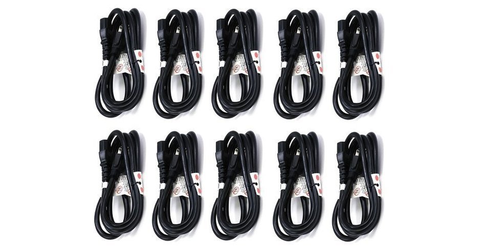 C&E 3 PCS, Power Cord Cable w/ 3 Conductor 14AWG PC Power Connector Socket (C13/5-15P) Black 1 Feet, CNE591452 N8