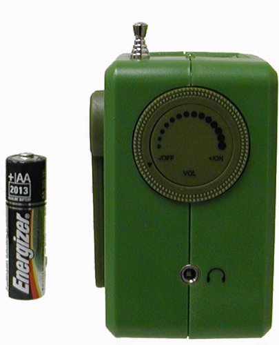 Kaito SB-1059 Mini Hand Crank AM/FM Weather Radio,Solar Power and Dynamo Power, Green N4