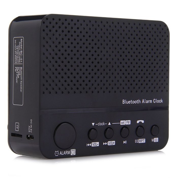YOOYOO Portable Desktop Alarm Clock Bluetooth V2.1 Stereo Speaker Support FM Radio Handsfree AUX In TF Card with... N7