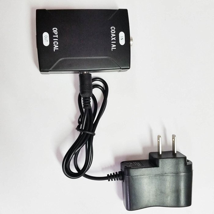 Whizzotech&reg; W3101 Toslink Optical to Coax Coaxial Digital Audio Converter (Black) 24bit/192K sampling rate N2