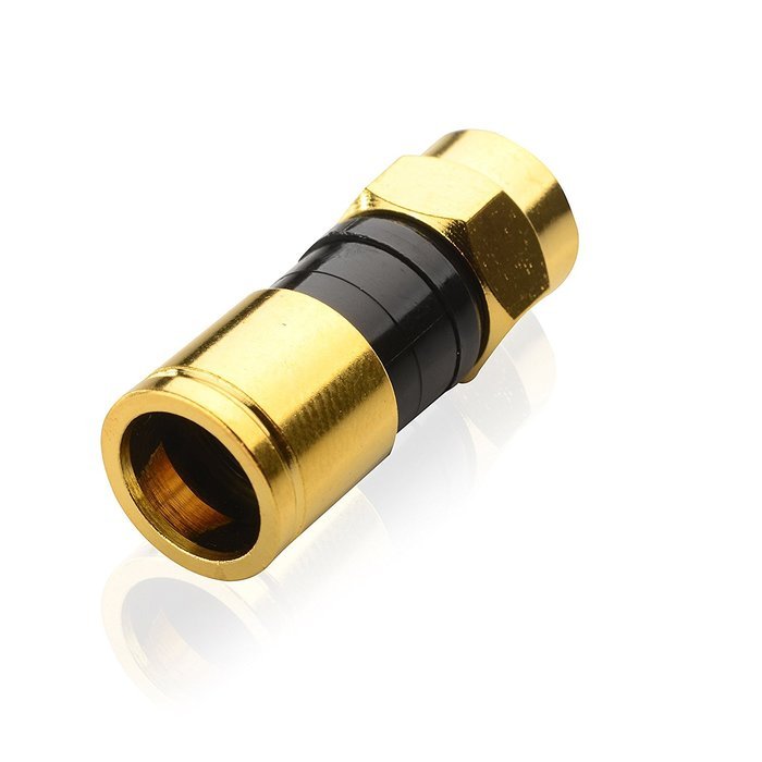 Cable Matters 10-Pack, Gold Plated F-Type Crimp-On Coaxial RG6 Connector N7