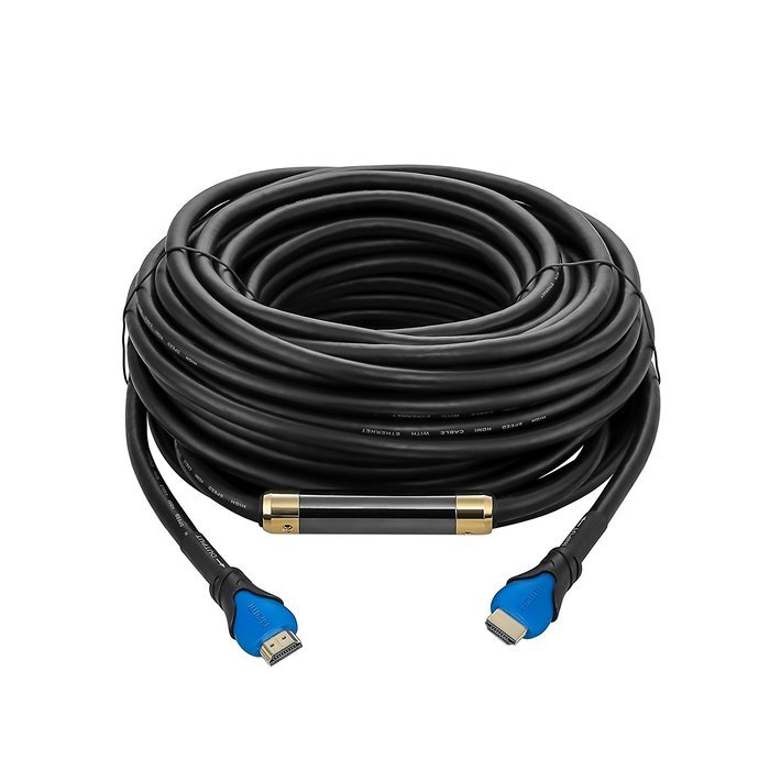 A-tech Series Blue&black - High speed Hdmi Cable 100 Ft with Built-in Signal Booster Metal Black Case,Supports... N51