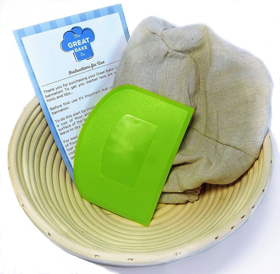 Banneton Proofing Basket Set (4 pieces) - Premium 8.5 Inch Round Bread Proofing Brotform, Dough Scraper, Linen... N2