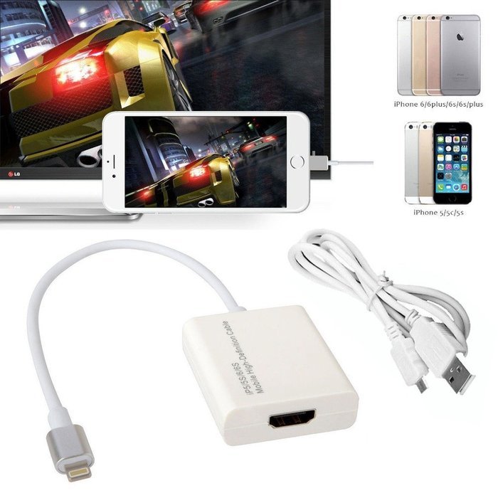 BAIVON 8-pin Lightning To HDMI Adapter,High Definition 1080P Audio Video Converter Cable,Compatible with iPhone7... N2