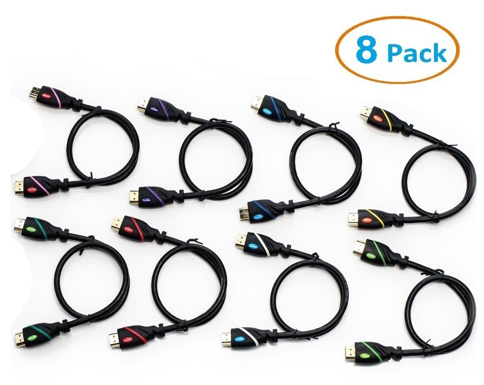 Aurum High Speed HDMI Cable With Ethernet 4 PACK (6 Ft) - Supports 3D & Audio Return Channel [Latest Version]... N3