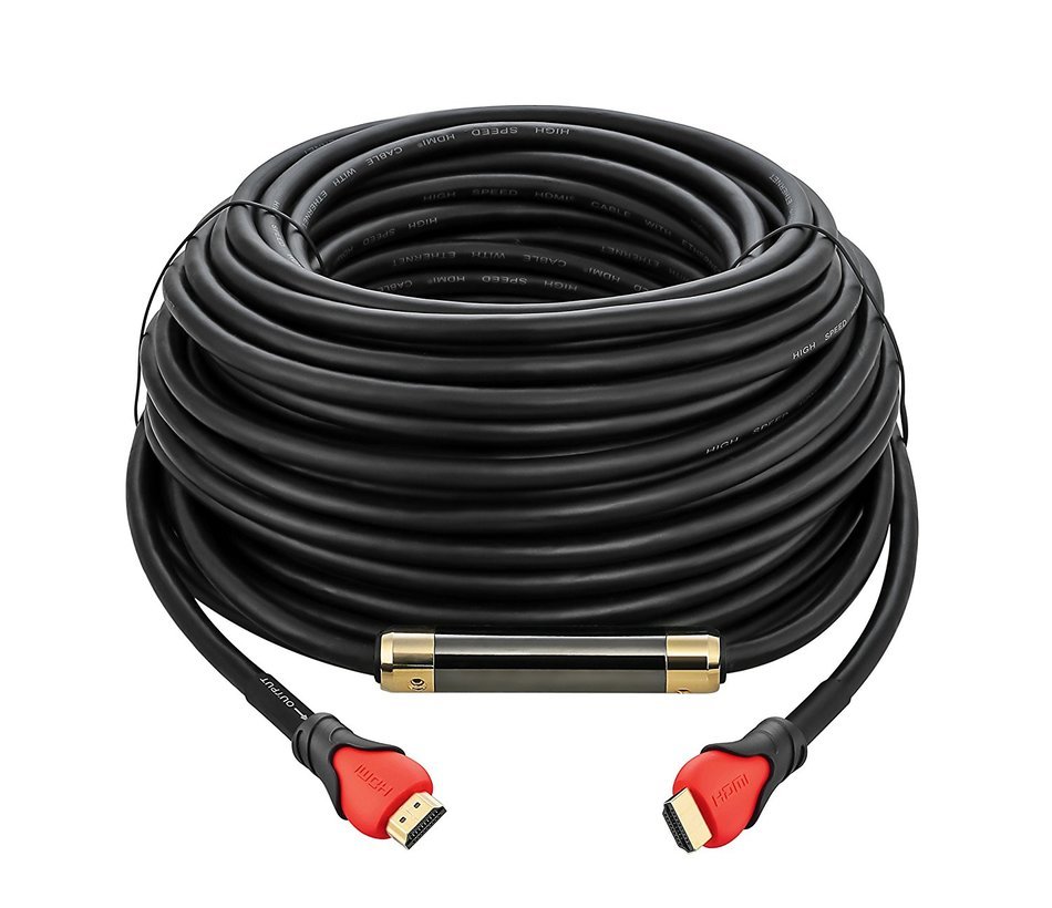 A-tech Series Blue&black - High speed Hdmi Cable 100 Ft with Built-in Signal Booster Metal Black Case,Supports... N65