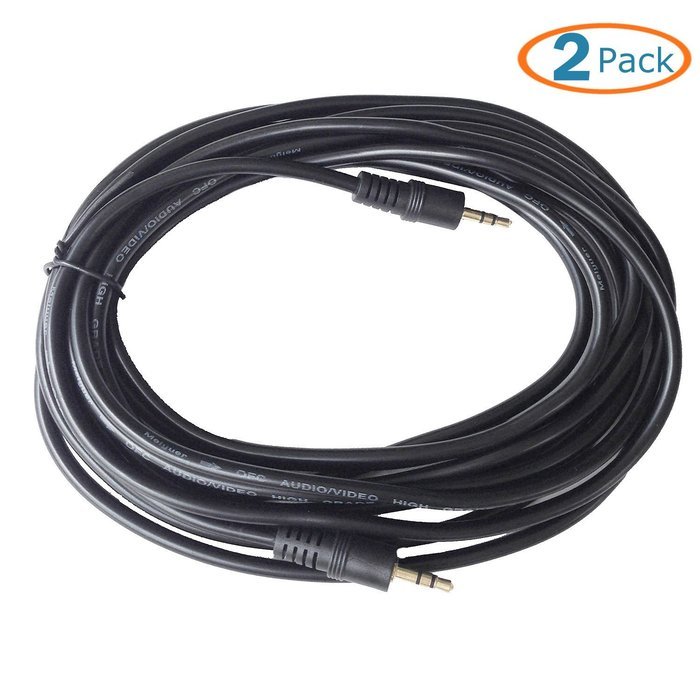 HTTX 3.5mm Stereo Aux Audio Extension Cable Slim Male to Male Type 24K Gold Plated Step Down Design Metal Connectors... N2