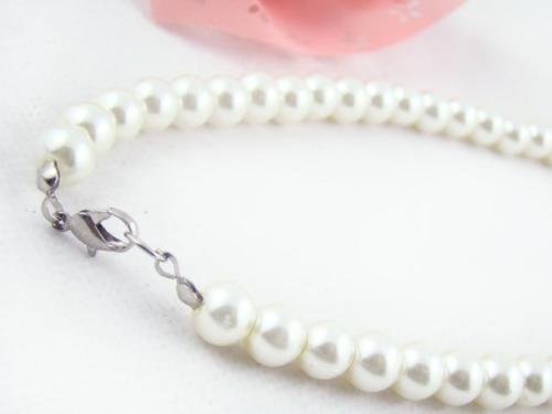 Fashion Women White Chunky Pearl Chain Choker Pendant Statement Necklace Jewelry N6