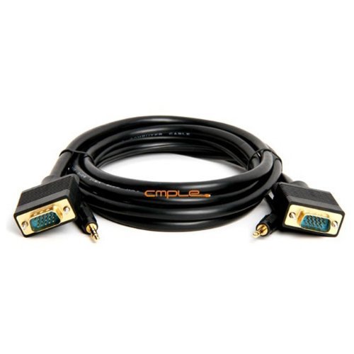 SVGA Super VGA HD15 M/M cable w/ 3.5mm Stereo Audio (Gold Plated) -50FT N6