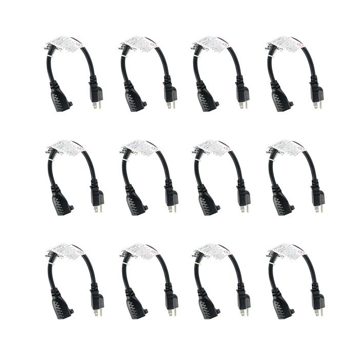 C&E CNE74467 1-Feet 16AWG Outlet Saver Power Extension Cord NEMA 5-15R to NEMA 5-15P, 5-Pack N3