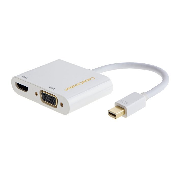 Mini DP to HDMI VGA Adapter, 2-in-1 (Two-In-One) Mini DisplayPort (Thunderbolt compatible) to HDMI/VGA converter... N44