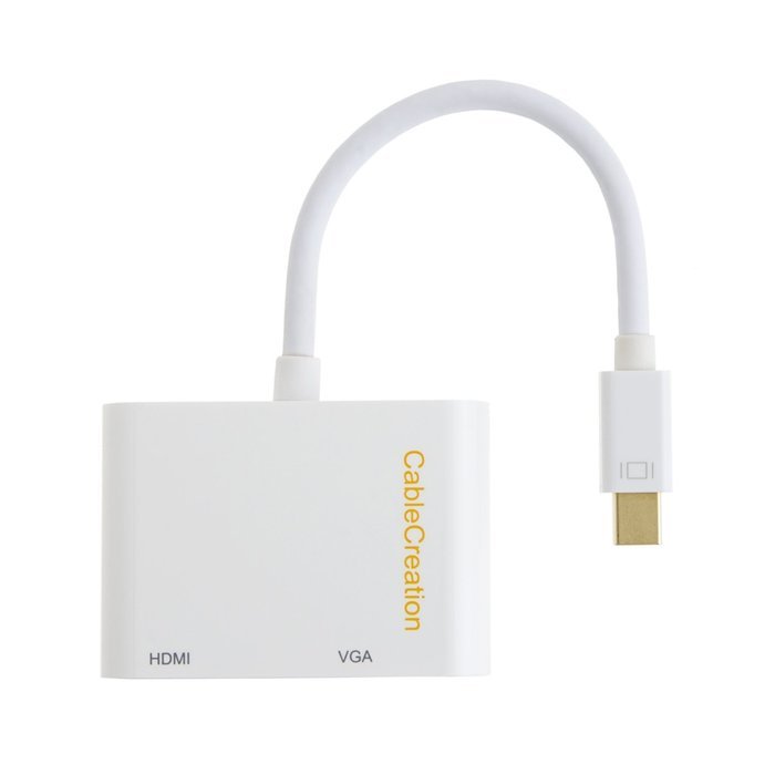 Mini DP to HDMI VGA Adapter, 2-in-1 (Two-In-One) Mini DisplayPort (Thunderbolt compatible) to HDMI/VGA converter... N46