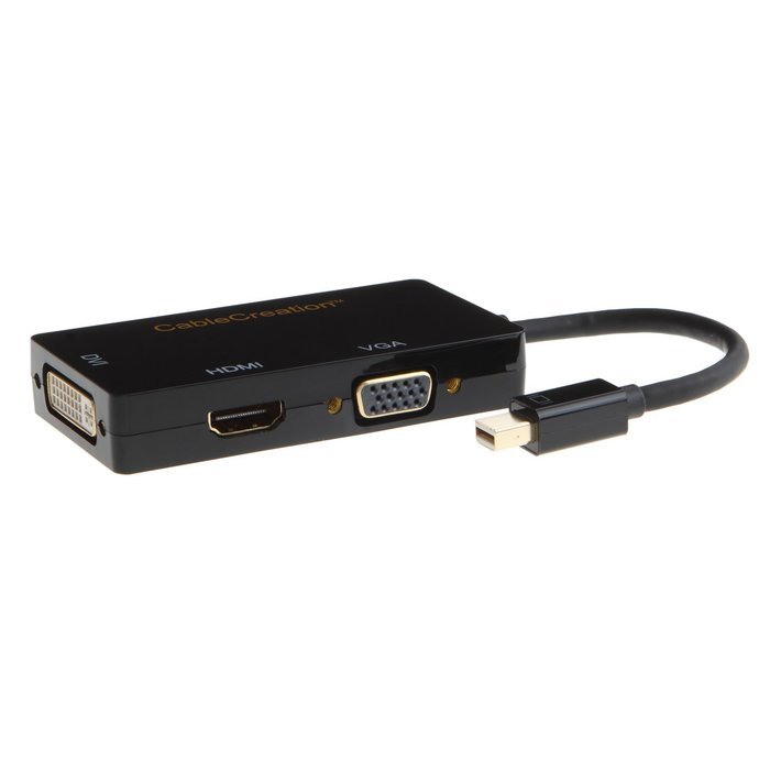 Mini DP to HDMI VGA Adapter, 2-in-1 (Two-In-One) Mini DisplayPort (Thunderbolt compatible) to HDMI/VGA converter... N51