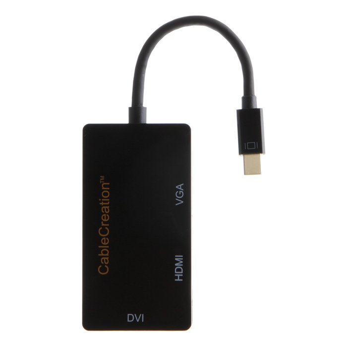 Mini DP to HDMI VGA Adapter, 2-in-1 (Two-In-One) Mini DisplayPort (Thunderbolt compatible) to HDMI/VGA converter... N52
