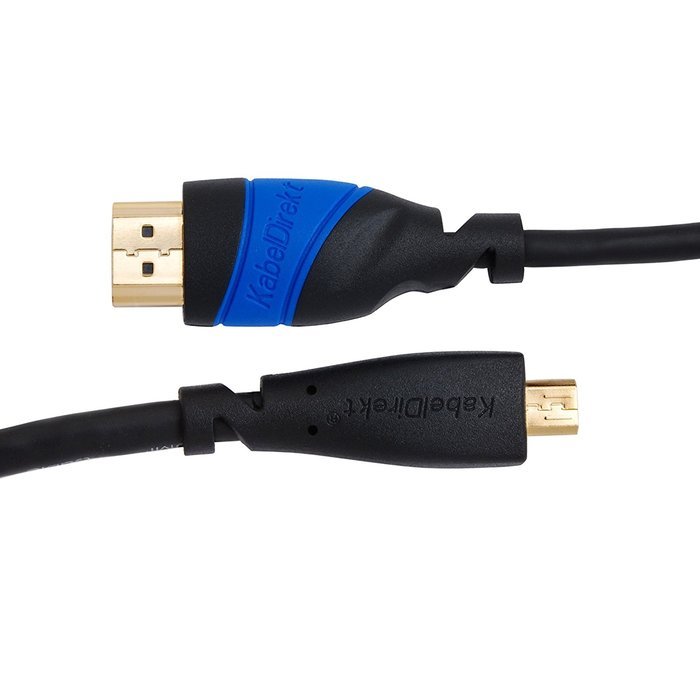 KabelDirekt (10 feet) Micro HDMI to HDMI Cable (1080p 4K 3D High Speed with Ethernet ARC) - FLEX Series N5