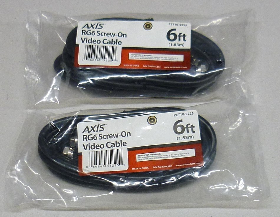 Axis PET10-5225 6 Feet Rg6 Screw-On Cable
