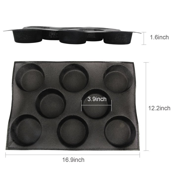 Yilove Non-stick Perforated Silicone Bread Baking Mold,4 loaf Molds N12