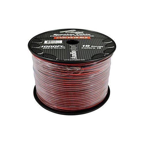 Audiopipe CABLE18BLACK Speaker Cable 18 Ga. 1000 Audiopipe; Red + Black
