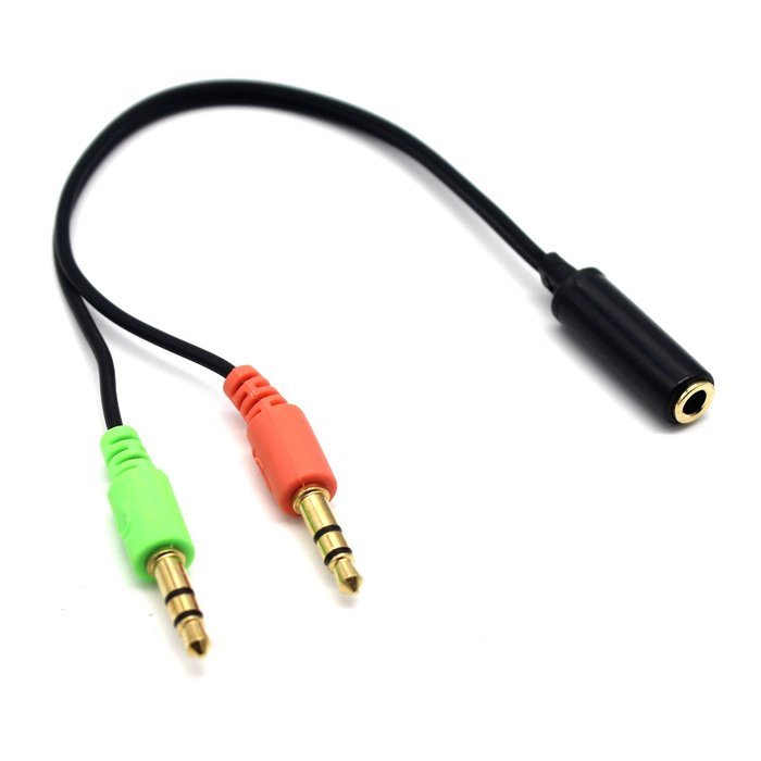 MOTONG 20CM Length 3.5mm Female to Dual 3.5 Male Mic & Stereo Audio Splitter Cable for Smartphone Headset and... N5