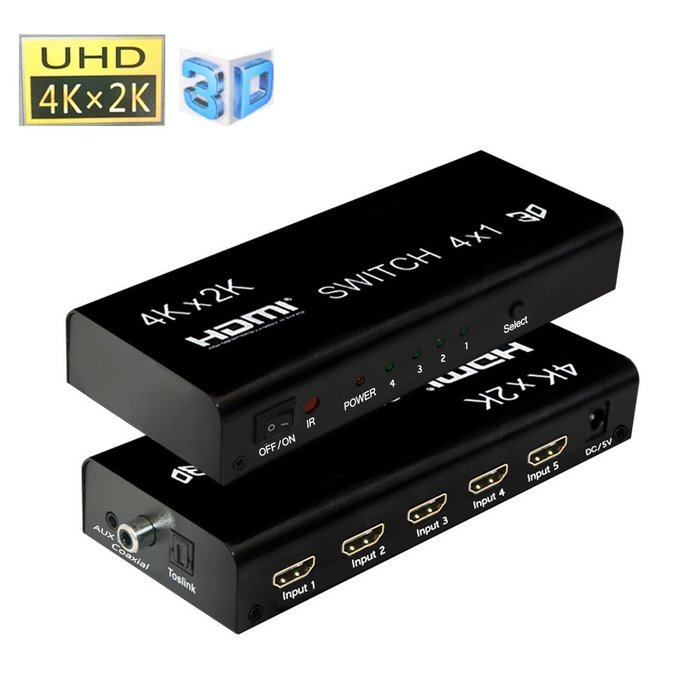 4 port HDMI 4K X 2Kswitcher LinkS 4 in 1 out HDMI Switch 1080P/HDMI 1.4a Supports 3D with IR Wireless Remote and... N16