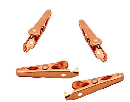 Solid Copper Alligator Clips (4 pack) Crocodile Jaw Soldering Heat Sink & DIY Test Clip Wire Connector Rated for...