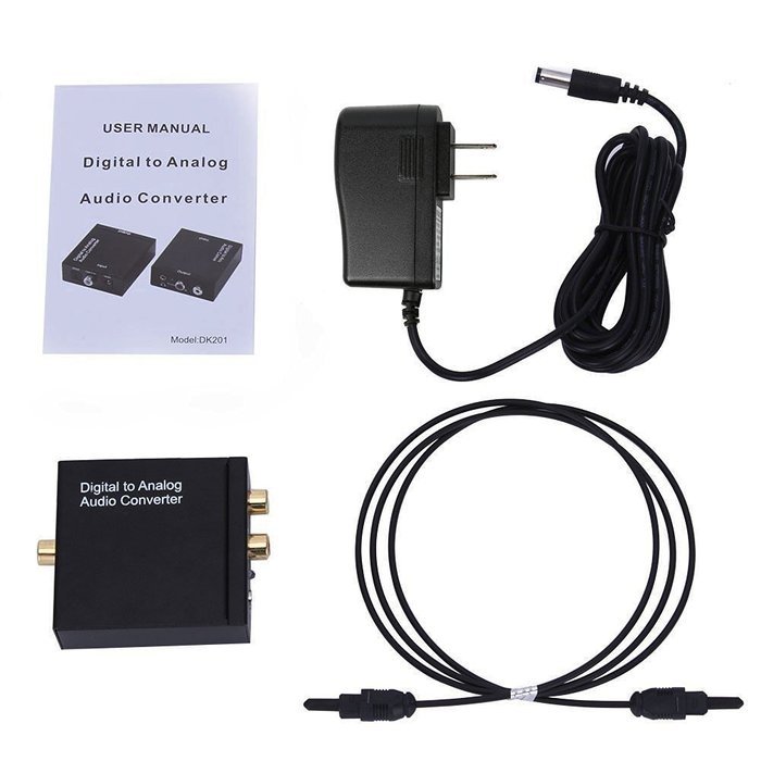 GHB Digital to Analog Audio Converter Optical Toslink Spdif Coaxial Inputs Audio Converter Decoder 3.5mm