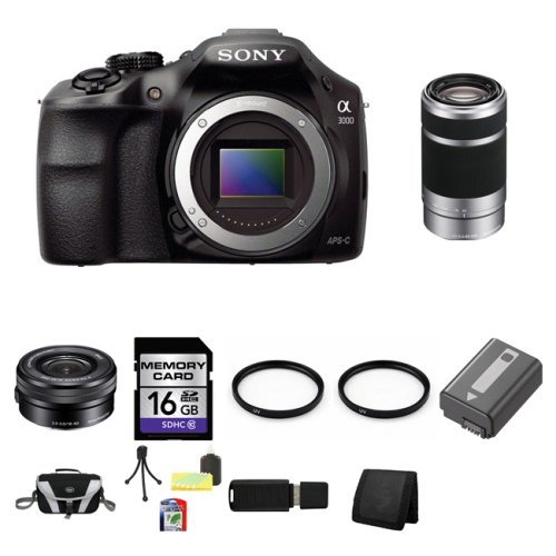 Sony A3000, ILCE-3000, ILCE-3000LB, 20. 1MP Interchangeable Lens Camera Black (Body) with Sony 16-50mm f/3.5-5.6... N8