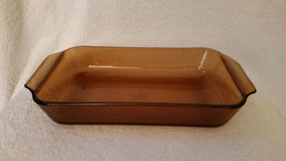 Vintage Anchor Hocking Fire King Amber Loaf Pan #432 No Lid N2