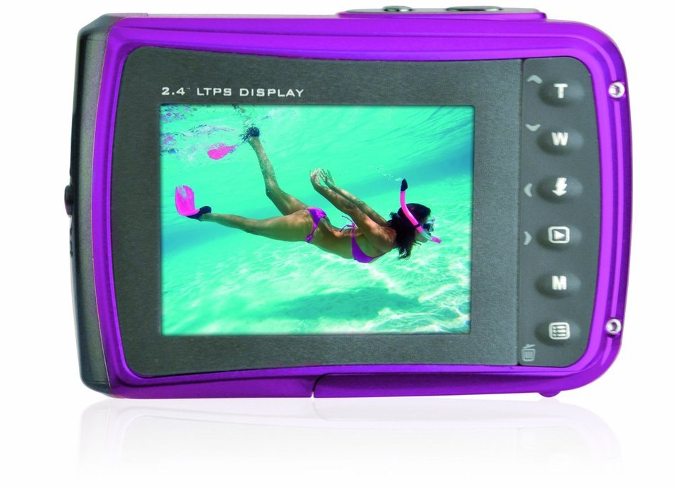 AquaPix W1024-P Waterproof Camera - Pink (10MP) 2.4 inch TFT LCD