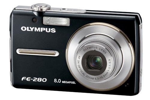 Olympus Stylus FE-280 8MP Digital Camera with Dual Image Stabilized 3x Optical Zoom (Silver) N2