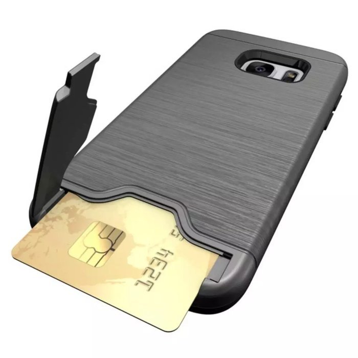 TYoung Soft TPU Brushed Skin Full Around Silicone Armor Case Shockproof Cover with Stand Support and Card Slot... N9
