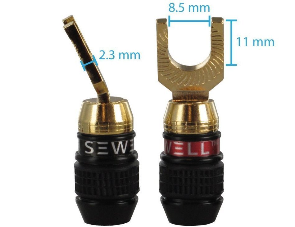 Sewell Deadbolt 45&deg; Spade Plugs, 6 Pairs