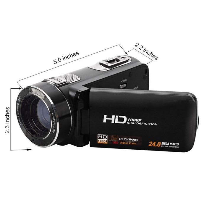 MARVUE 318 Full HD Digital Camcorder 1080p @30fps Max. 24.0 MP Full Color Screen For Low light Video Camera Recorder... N14