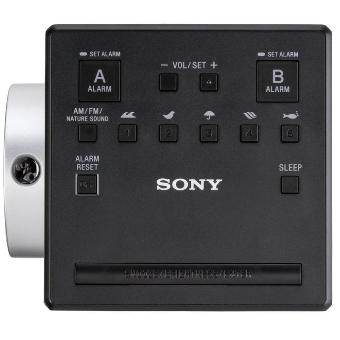 Sony Projector Dual Alarm Clock with Extendable Snooze, 5 Different Nature Sounds, AM/FM Radio, Built-in Calendar... N10