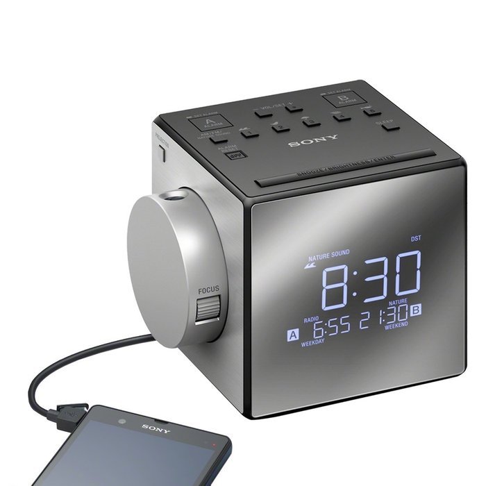 Sony Projector Dual Alarm Clock with Extendable Snooze, 5 Different Nature Sounds, AM/FM Radio, Built-in Calendar... N11