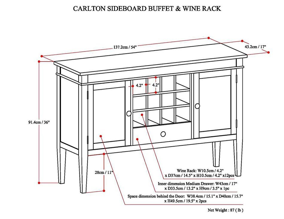 Simpli Home Carlton Medium Storage Cabinet, Dark Tobacco Brown N15